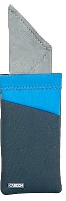Carson Blue & Black Eyeglass Pouch w/ Built-In Microfiber Cloth – Case