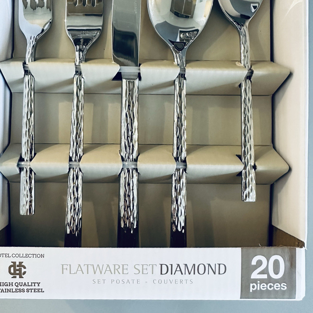 Brandani DIAMOND Stainless Flatware Silverware 20 New