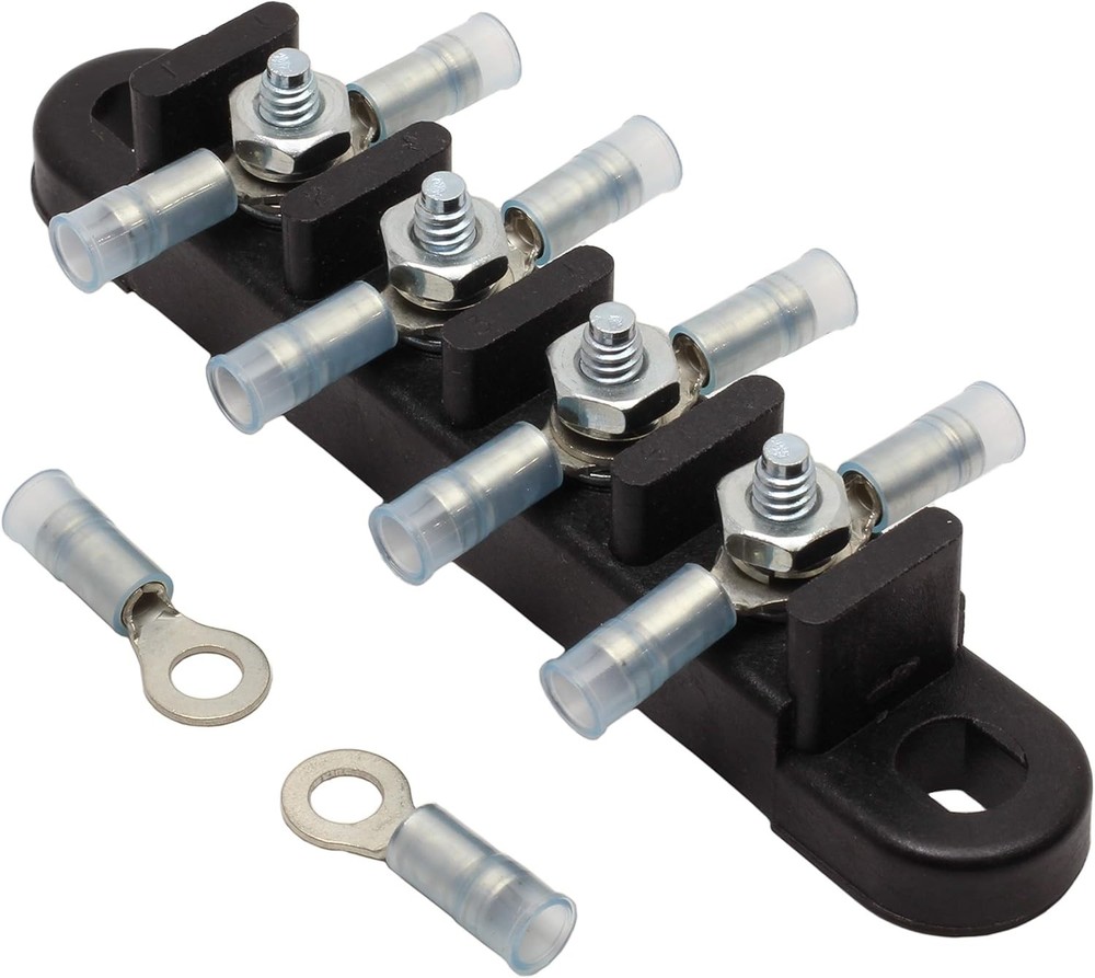 Fastronix 4 Stud Terminal Strip Kit 4 Kit, Black