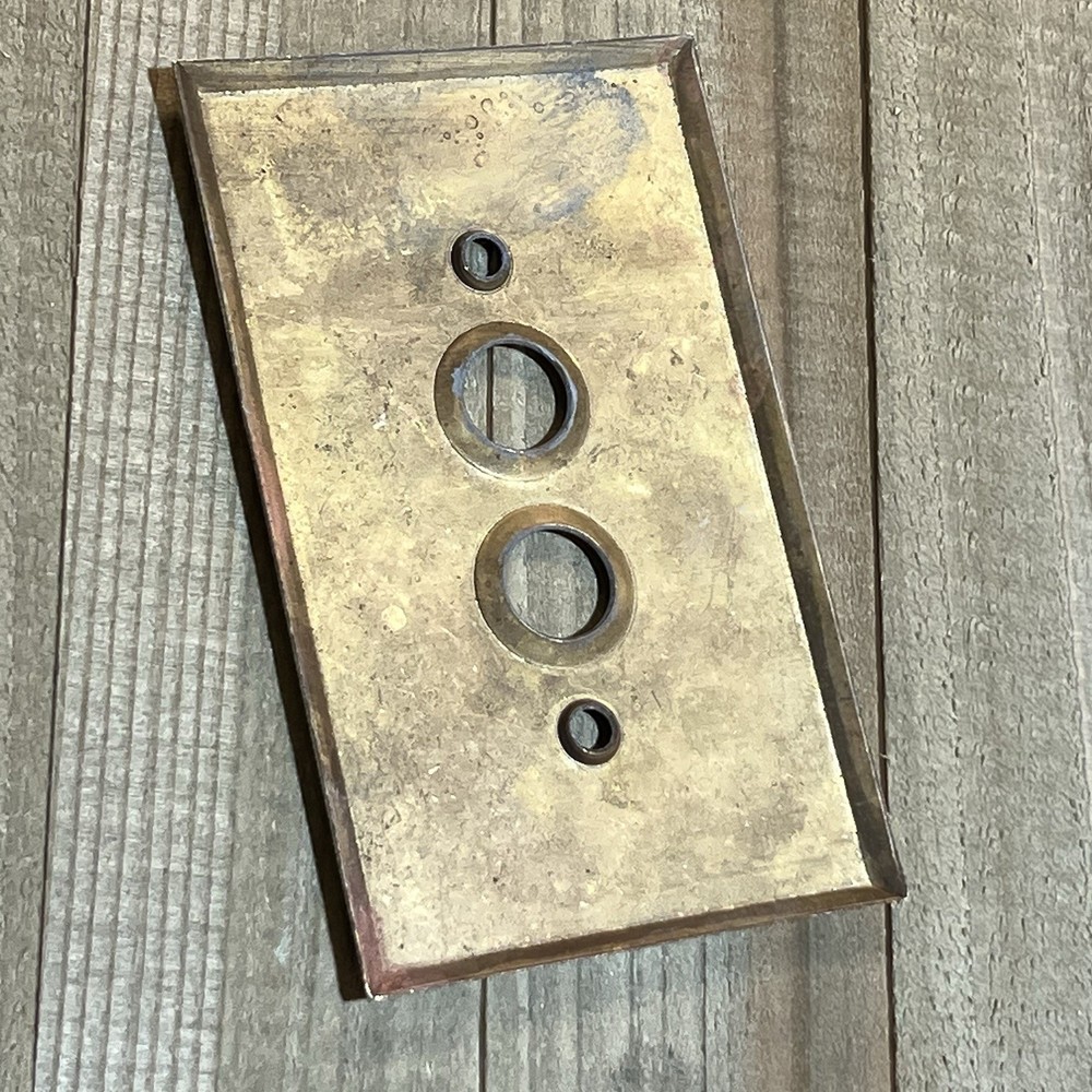 Vintage Brass push button wall switch plate
