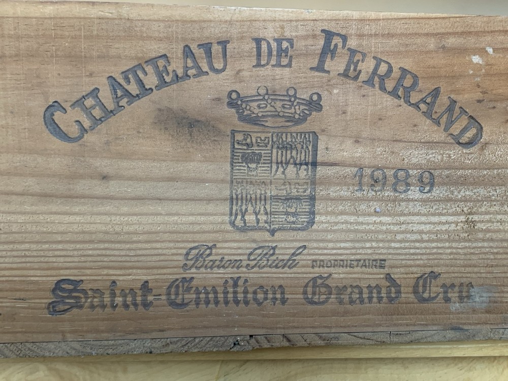 Chateau De Ferrand 1989 Empty Wine Box 12 Bottle