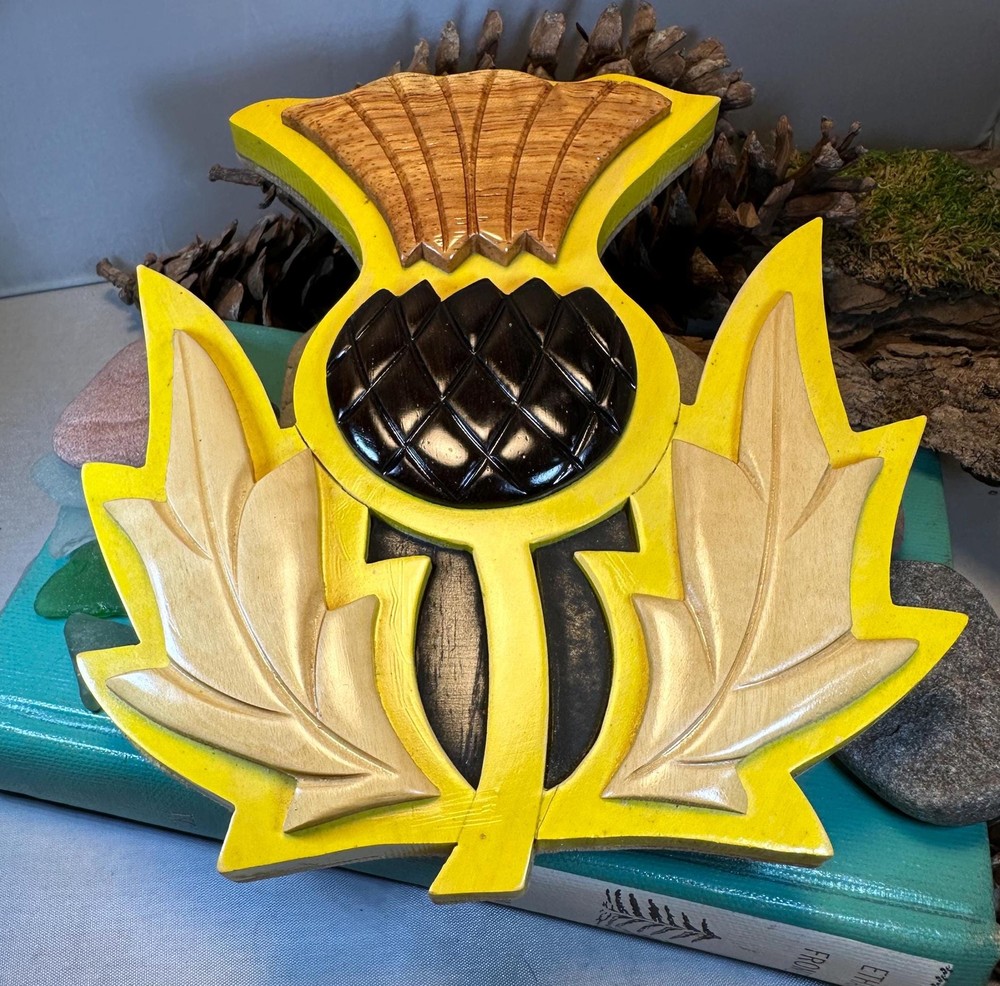 Wooden Scottish Thistle Wall Plaque