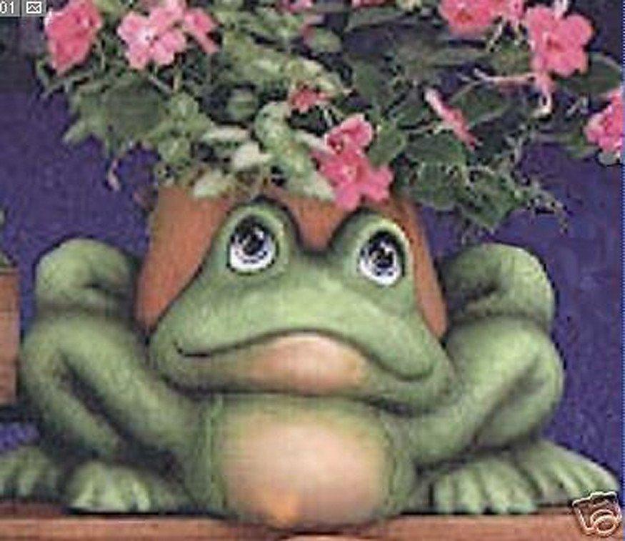 Ceramic Bisque Ready to Paint Large Frog Planter Glazed Inside "CUTE"
