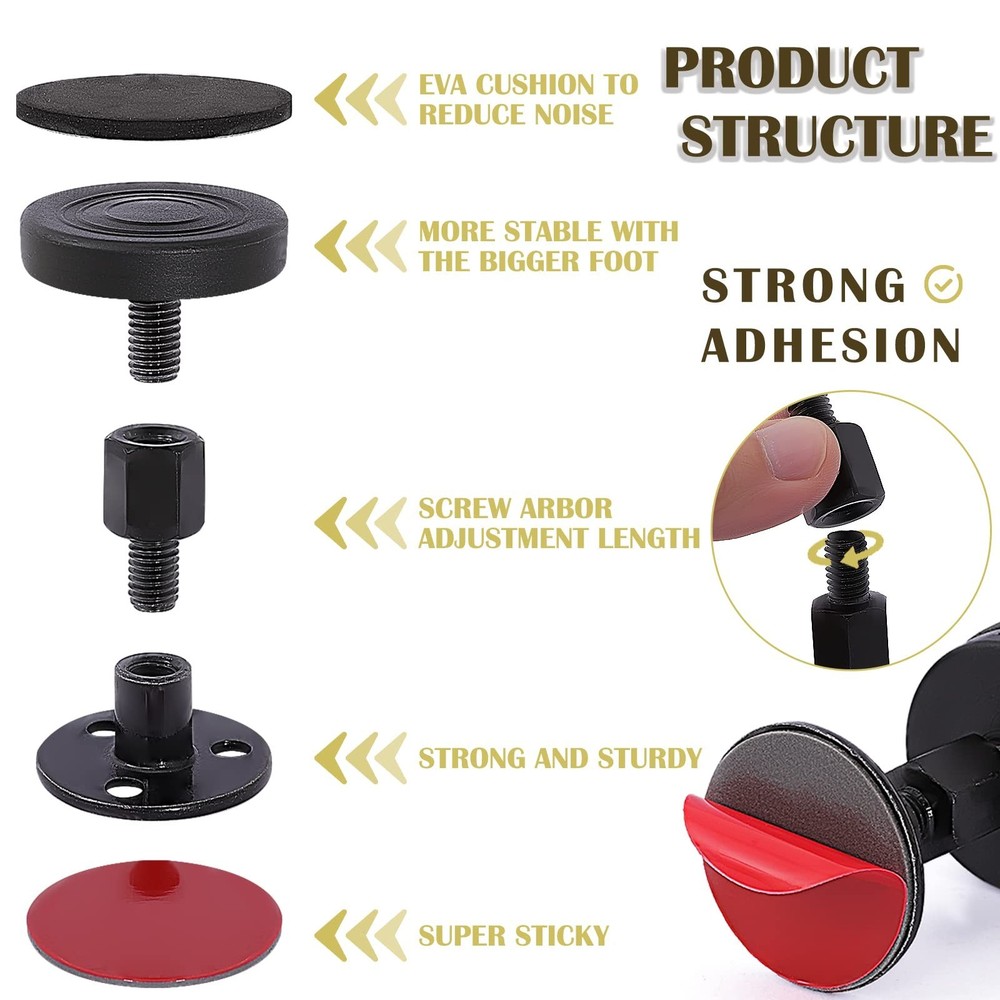 4 Pack Headboard Stoppers,Adjustable Threaded Bed Frame Anti-Shake Tool,Bed S...