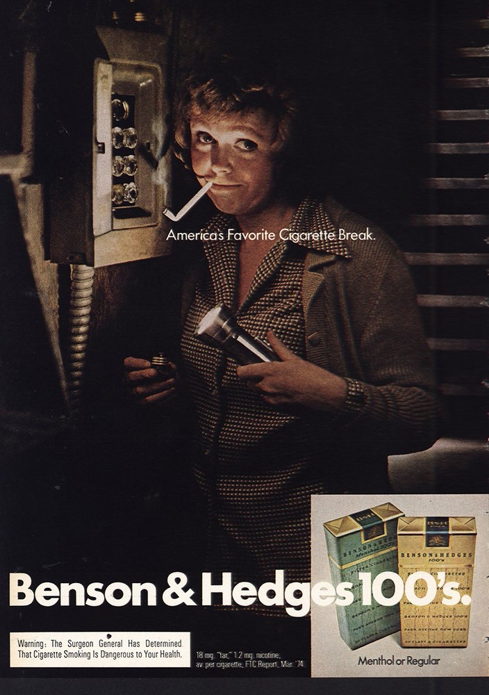 1974 Benson & Hedges Cigarettes: Break Vintage Print Ad