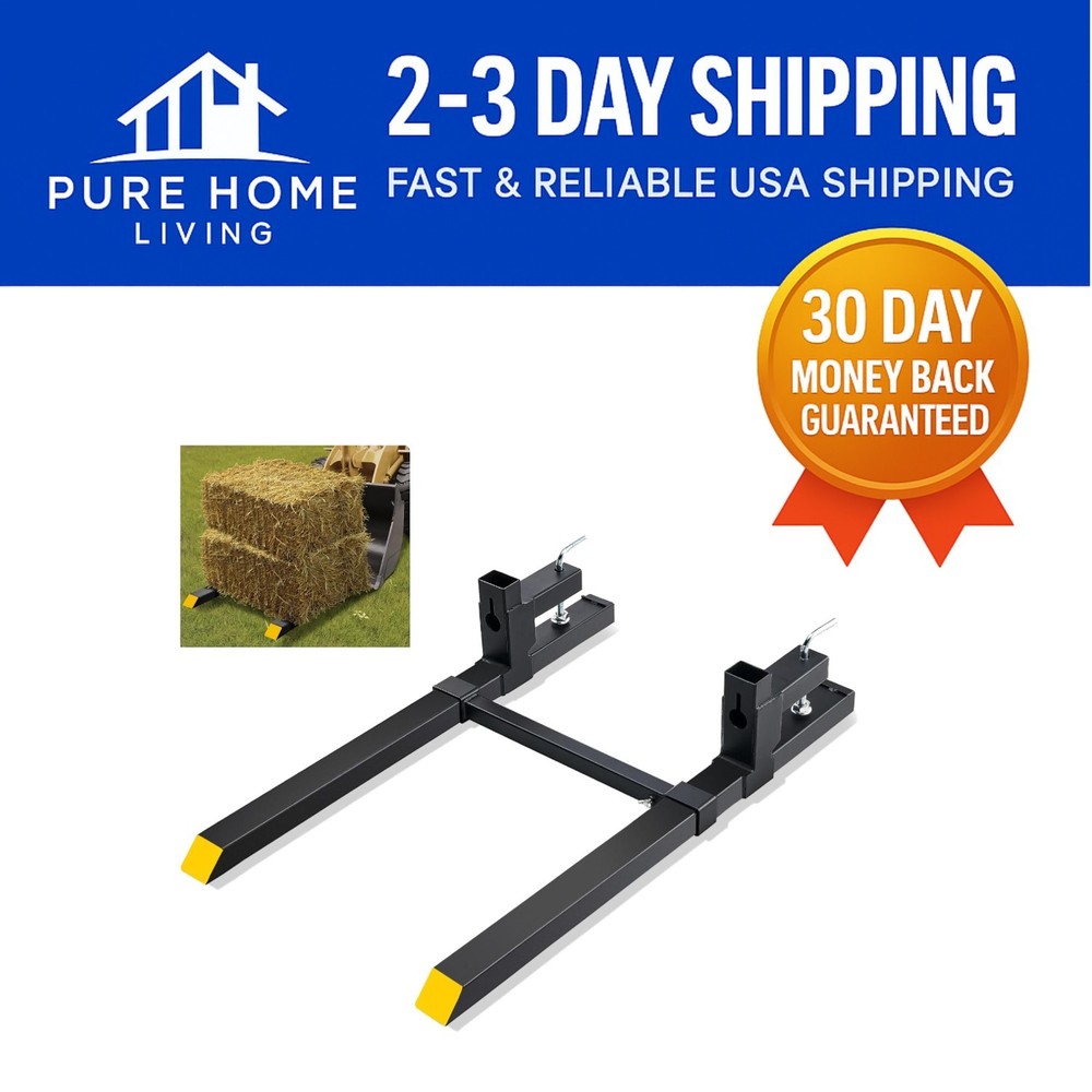 Adjustable Stabilizer 2000 Lbs Pallet Forks for Efficient Farming - 43" Long