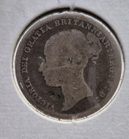 GREAT BRITAIN- 1880- SILVER 6 PENCE