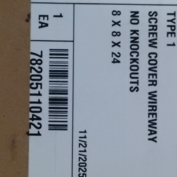SCREW COVER WIREWAY | NO KNOCKOUTS