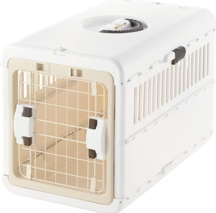 Richell Foldable Pet Carrier, White, Extra Small, Open Box