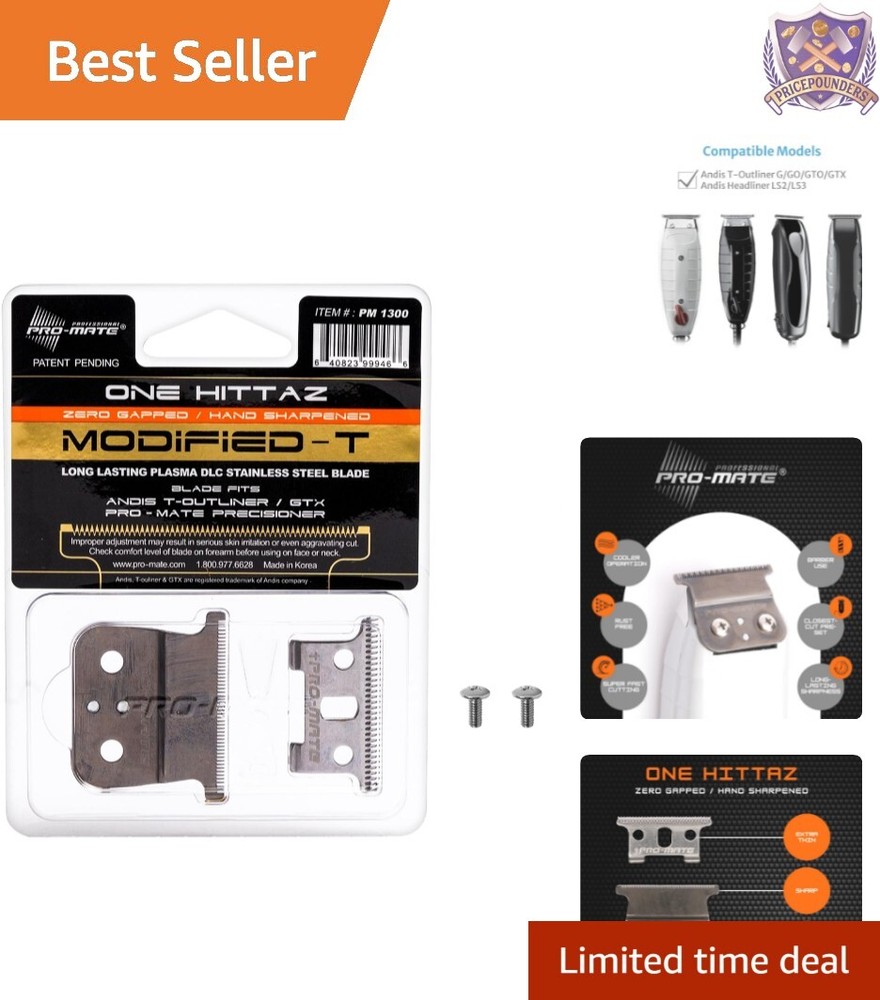 Zero Gap Modified T-Blades for Andis Trimmers -Sharper for a Smoother Finish