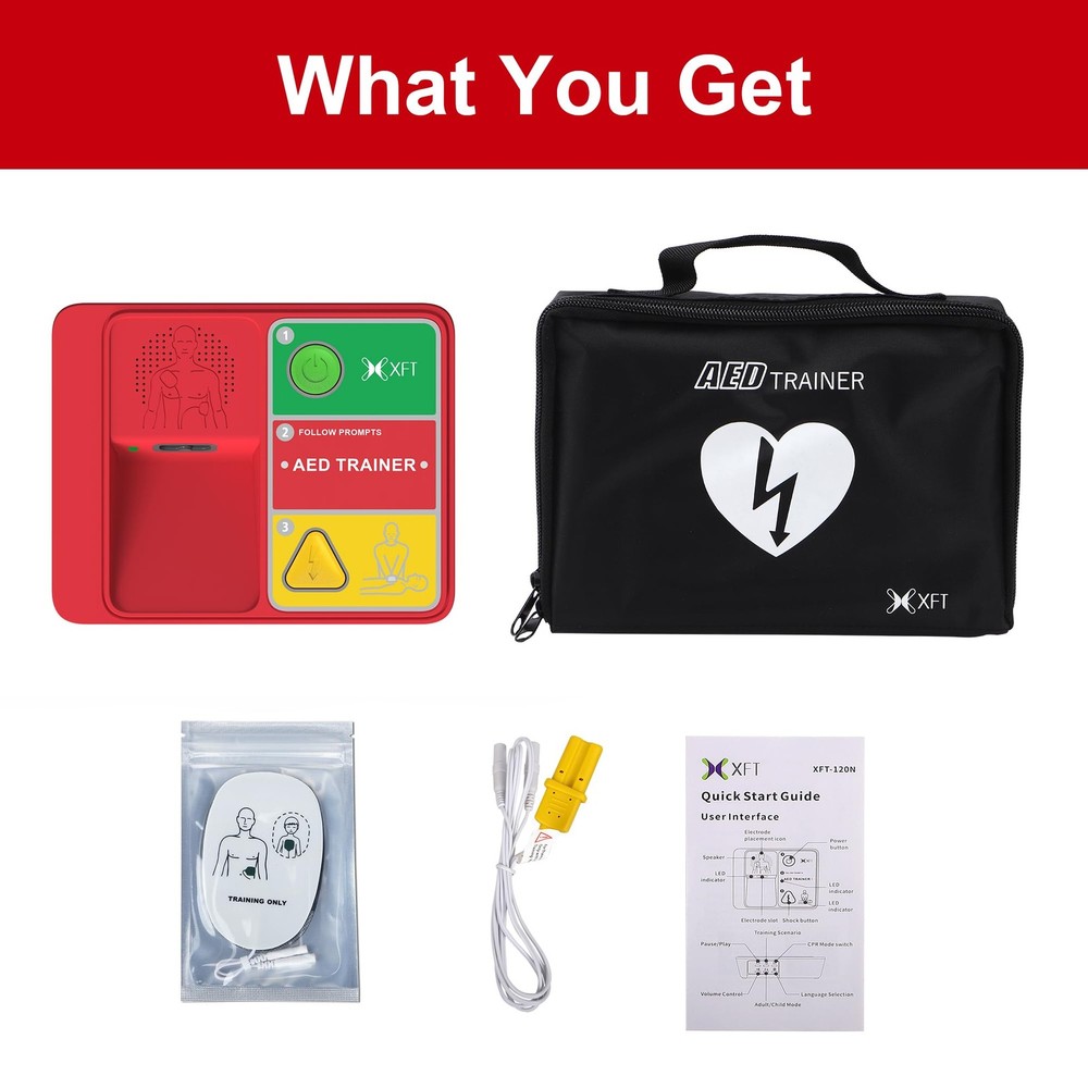 XFT AED Trainer & AED Simulator & AED Defibrillator for Home, Lightweight CPR...