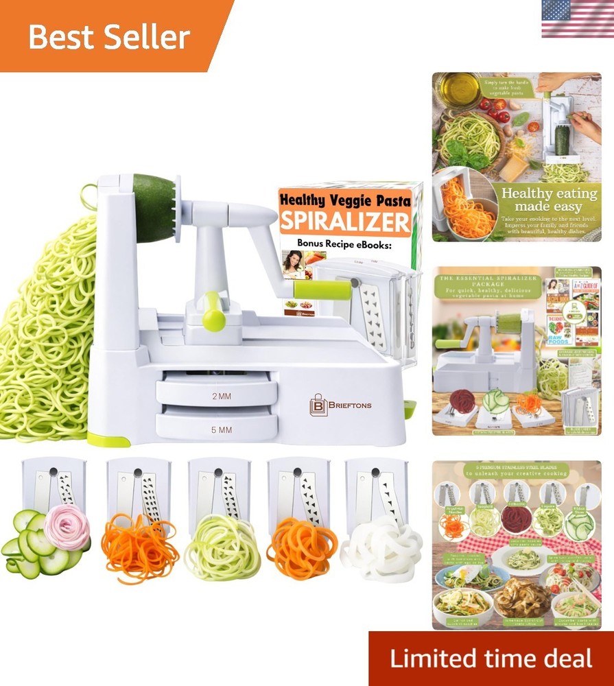 Sleek Vegetable Spiralizer with Blade Caddy: Ideal for Quick Weeknight Cooking