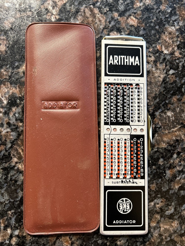 Vintage Arithma Addiator Adding Machine Calculator with Stylus Germany