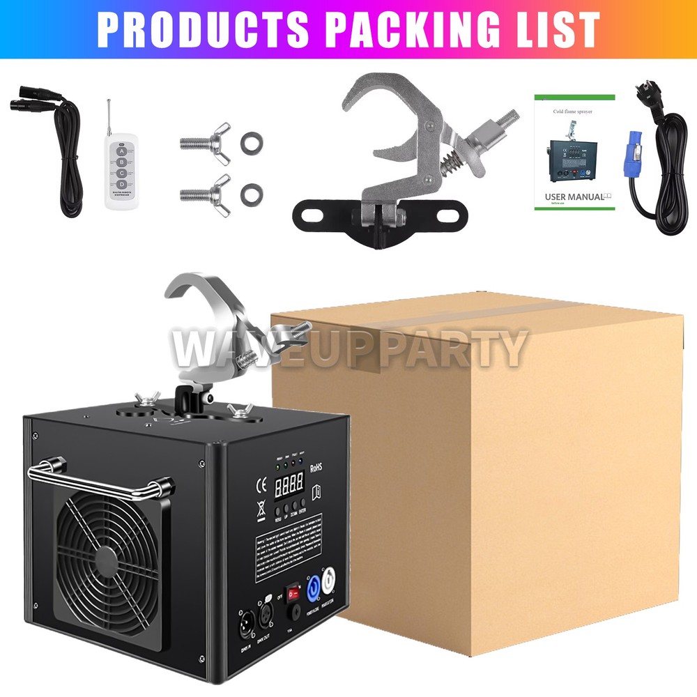 PAIDUN 2PCS 750W Waterfall Firework Effect Cold Spark Machine DMX Remote Control