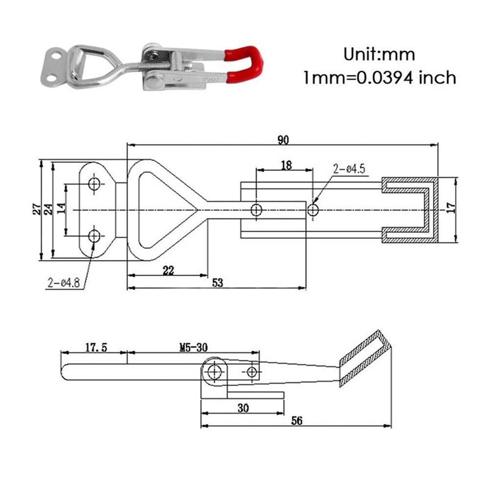 1PCS Quick-Toggle Clip Clamp Metal Latch Handle For Machine Welding