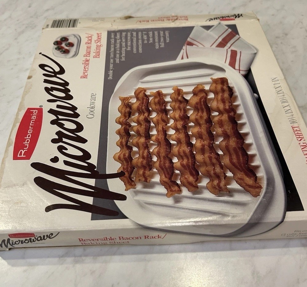Vintage Rubbermaid Microwave Reversible Bacon Rack/Baking Sheet