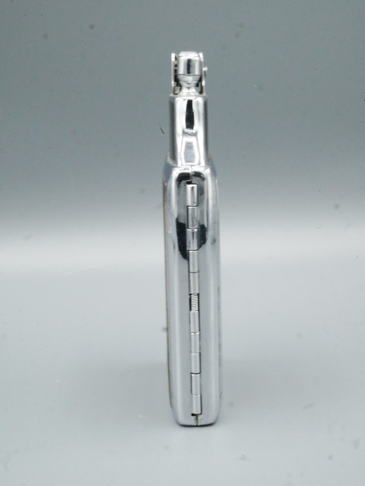 Vintage Ronson Cigarette Case Lighter Brown Enamel Silver