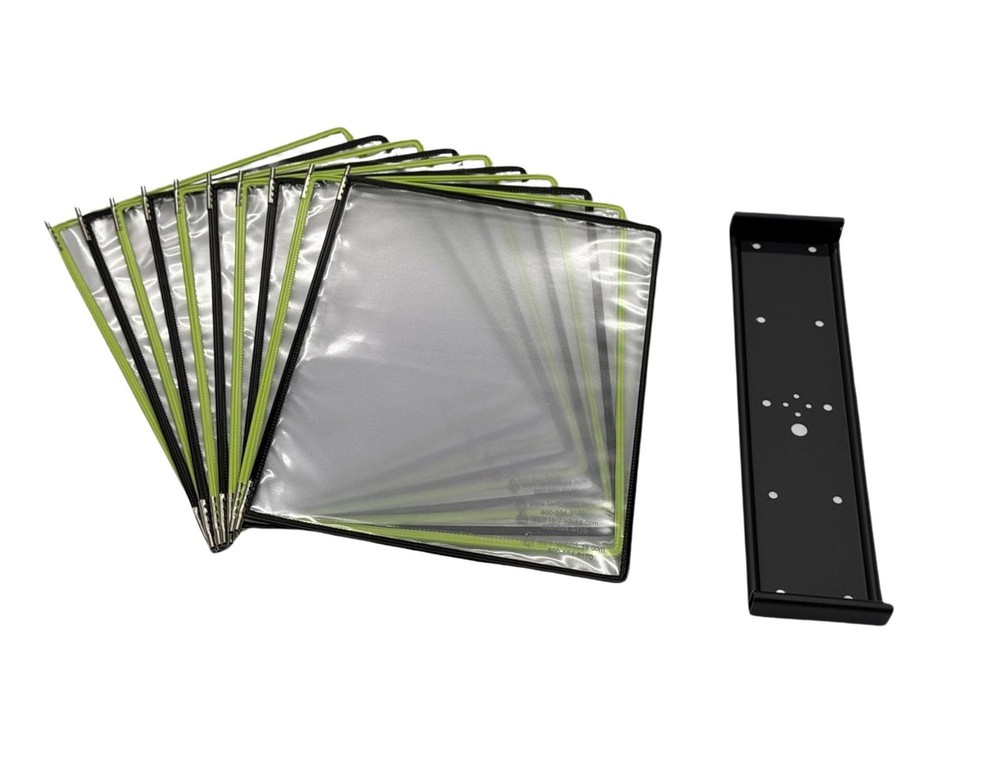 Wall Mount Reference System with 10 Double-Sided Green & Black-Framed Display...