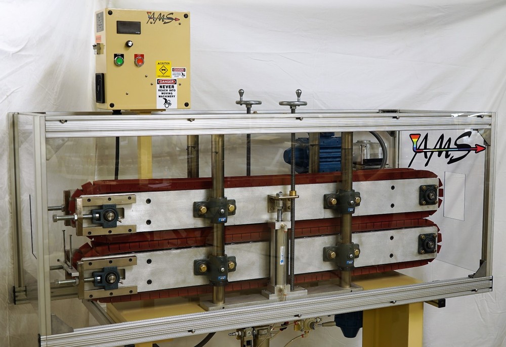 AMS 6" x 60" Plastic Extrusion Puller Dual Air Cylinder, 4 Post Setup