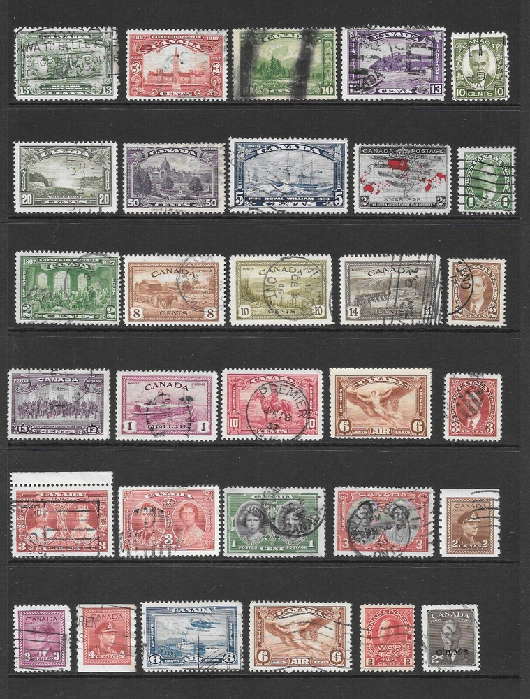 CANADA VARIOUS PRE- 1950 USED ISSUES 1898 to 1950 CAT $55