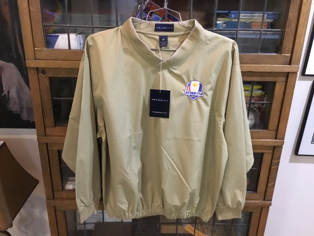 NWT 2012 Ryder Cup Tan VELOCITY Pullover GOLF Windbreaker SZ M - Cool