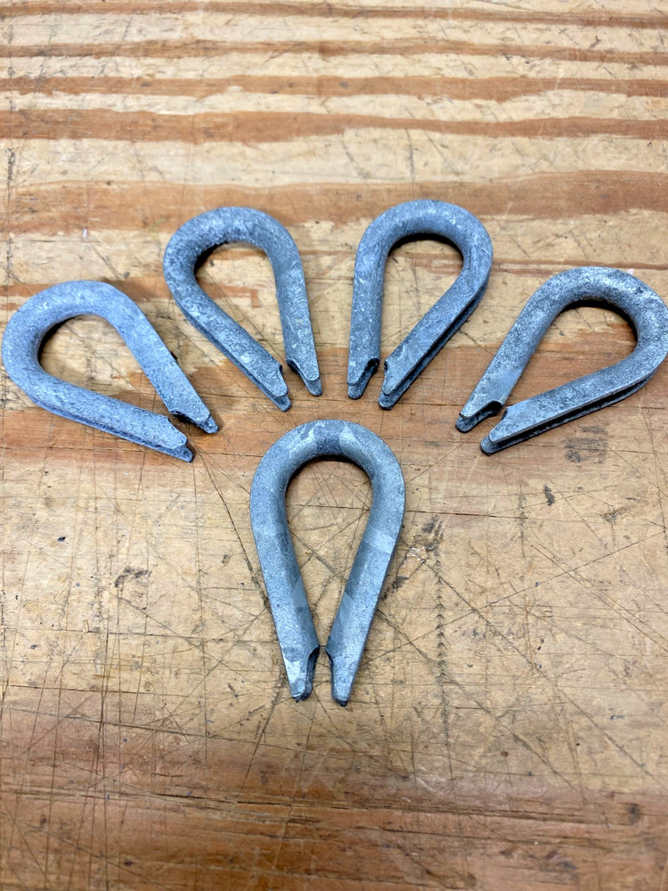 Wire Rope Thimble 1/8" DIA, Galvanized STL 5 PCS