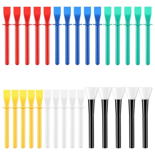 30PCS Silicone Glue Brush and Plastic Spreader Set Reusable Colored Glue