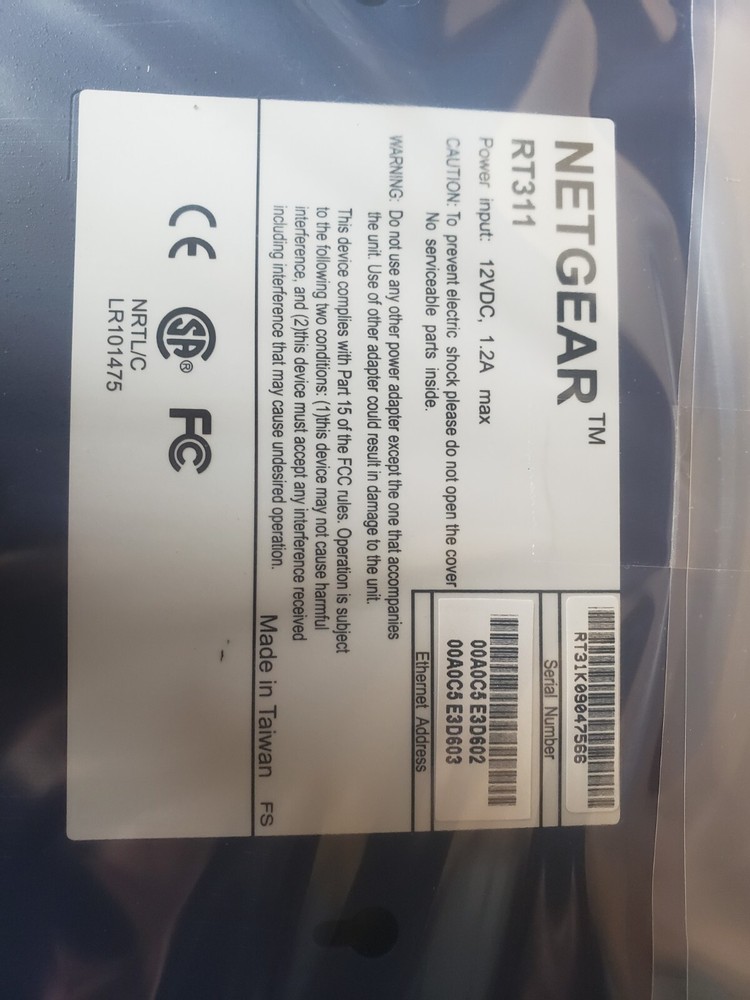 Netgear RT311 Internet Gateway Router