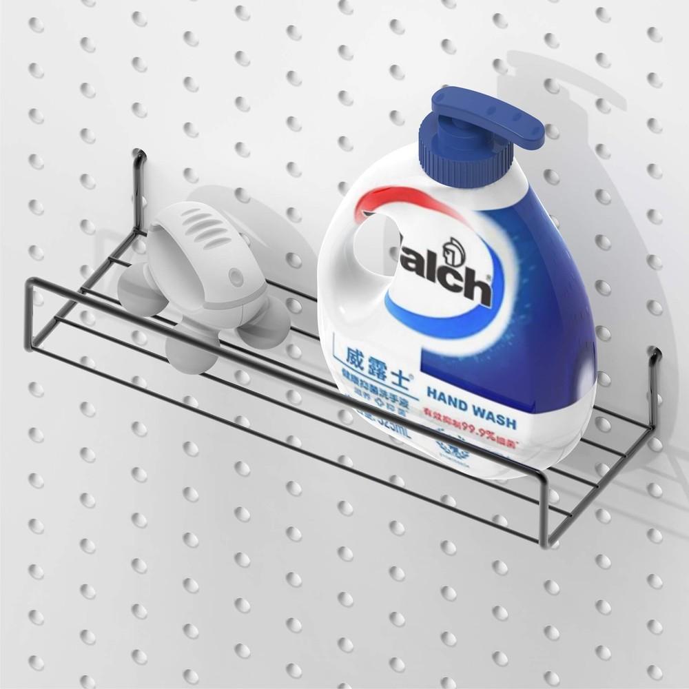 Pegboard Shelves Peg Board Hooks for Organizing Various Tools 2 Packs Black