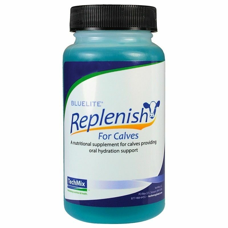 Techmix Bluelite Replenish Calf Solution 4 oz Electrolyte Oral Rehydration