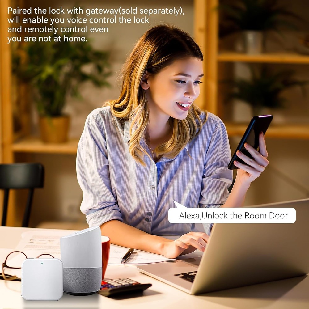 BEBASIA Smart Fingerprint Door Lock & Handle Set - App Control, Touchscreen