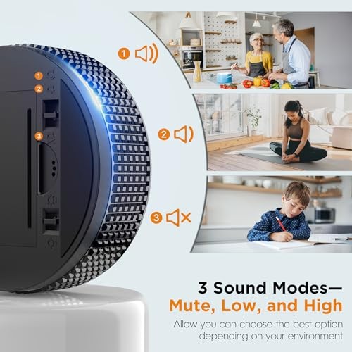 Upgrade Digital Kitchen Timer - Magnetic Countdown Countup Visual 1 Black