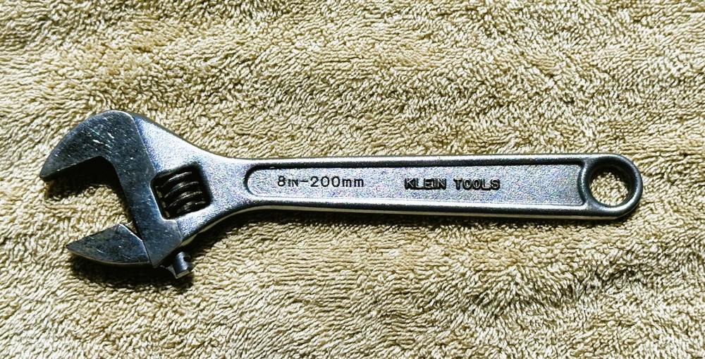VINTAGE KLEIN TOOLS 8 INCH ADJUSTABLEWRENCH - JAPAN