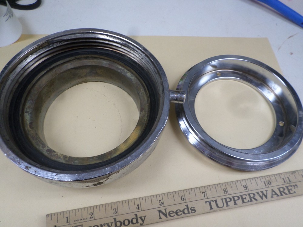 Vintage Chrome Brass Fire Hose Hydrant Adapter 5"