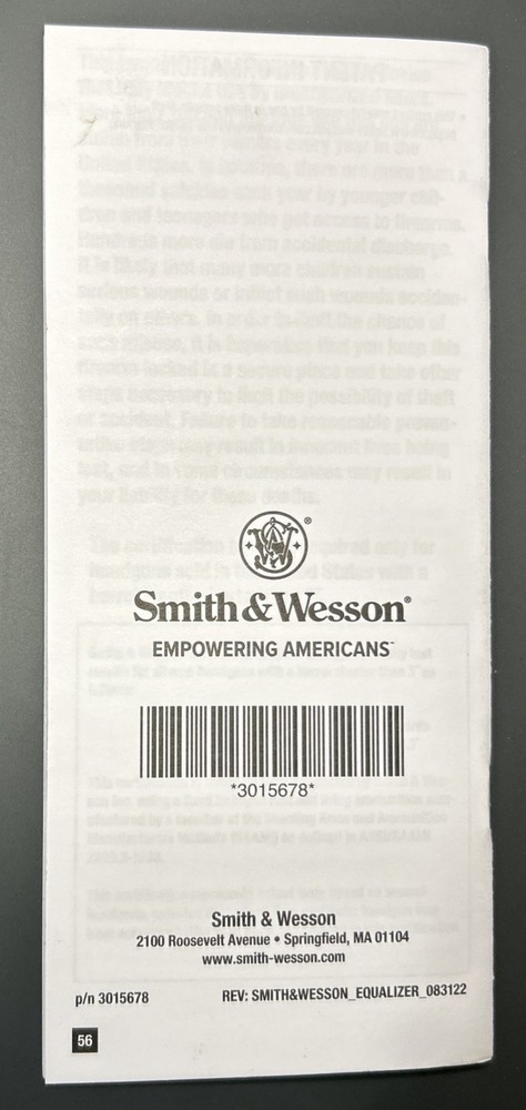Smith & Wesson: Equalizer - Manual (Factory Original)