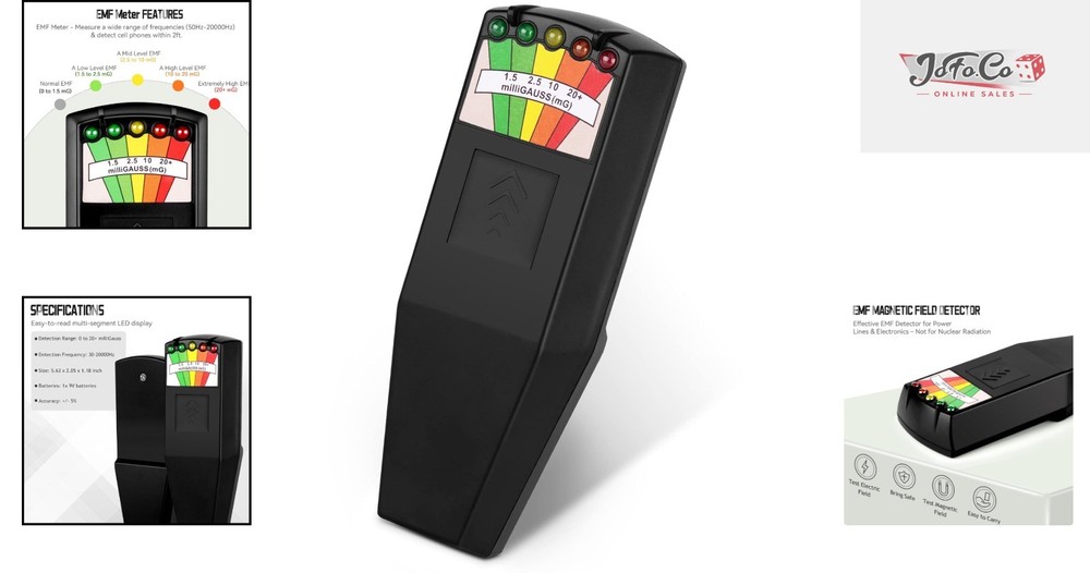 Electromagnetic Field Detector - Handheld Ghost Hunting Tool with LED Scale