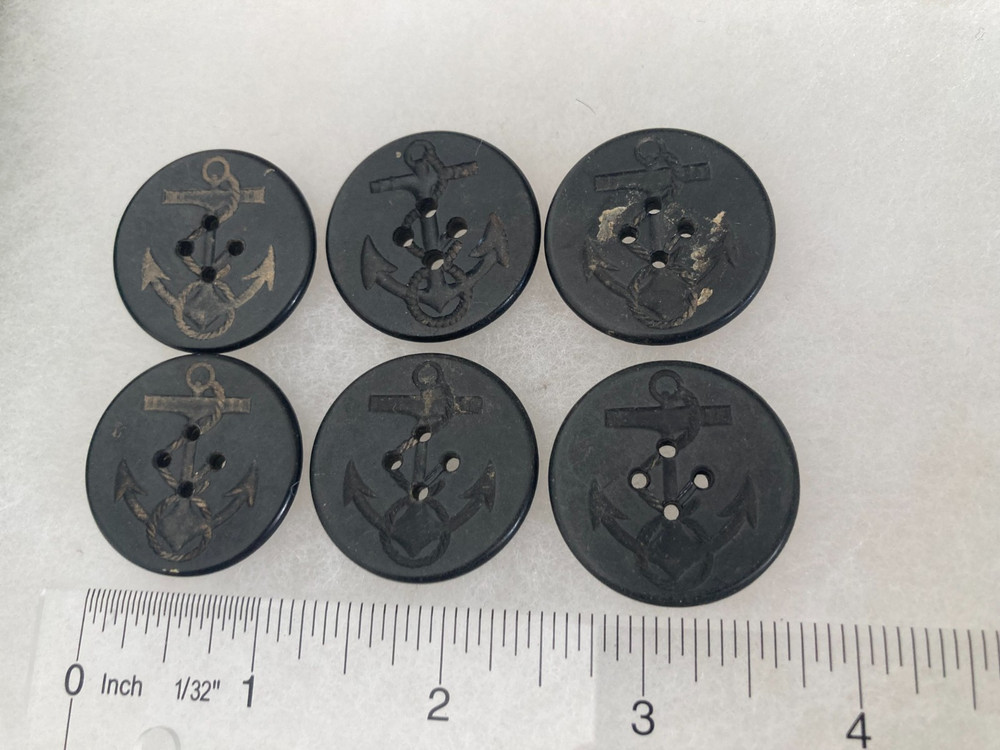 Authentic WWII US Navy USN Peacoat Buttons 4F
