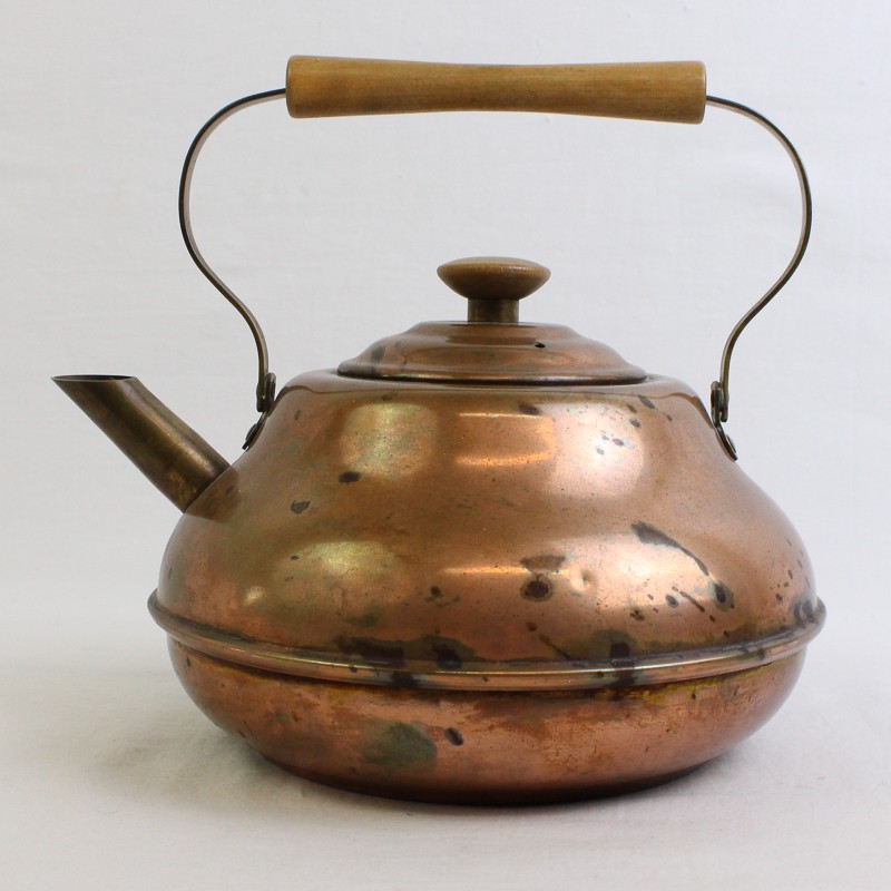 Sparta Minneapolis Copper Tea Kettle W/ Wooden Handle 2 Qt