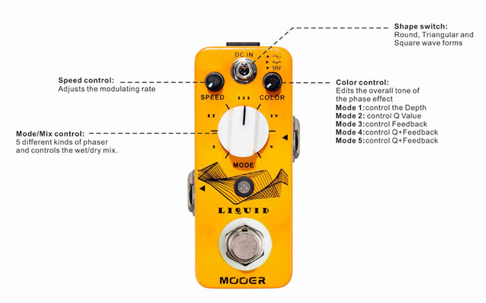 Mooer Liquid Digital Phaser Guitar Effects Pedal New