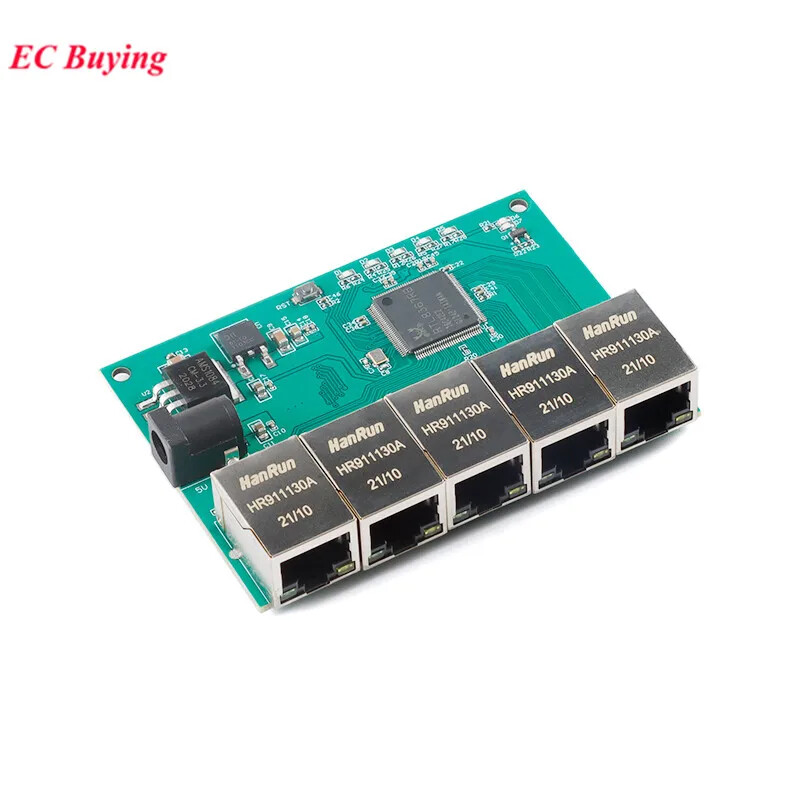 5 Port Switch Module 1000M/100M ACTIVE Network Gigabit Based RTL8367RB DC 5V 2A