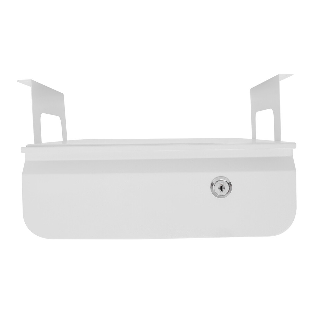 Hidden Under Desk Pull Out Drawer with Lock White Office Organizer For Office