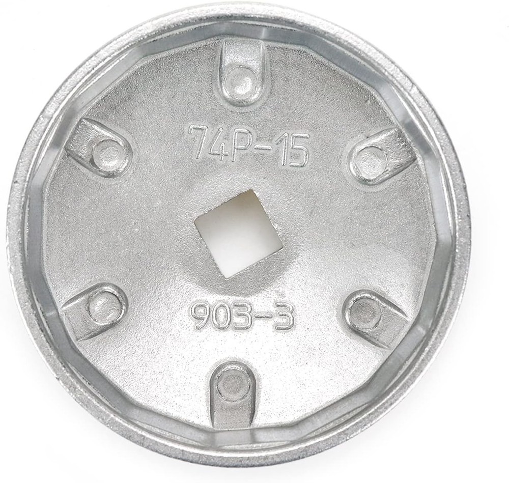 74mm Max Inside Dia 15 Flutes End Cap Oil Filter Wrench Auto Tool