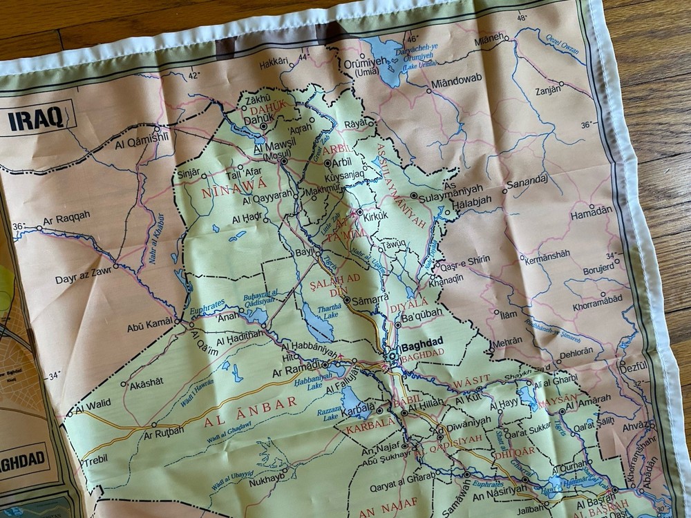 Task Force Logistics Operation Iraqi Freedom survival map cloth Desert Storm