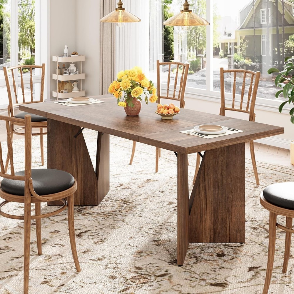 1 P2/Pb 30Mm False Thick Panel/ Double-Sided Triamine Dining Table-Iron Foot 3