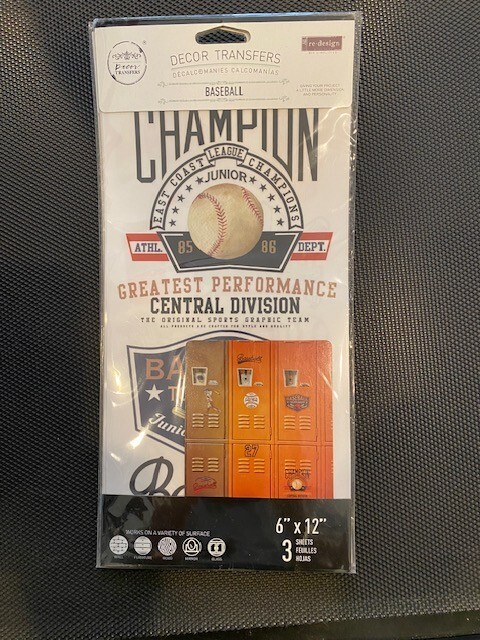 Re-design with Prima Decor transfer- Baseball