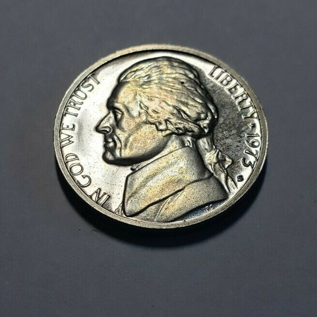 1973 S Jefferson Nickel Proof, Full Steps