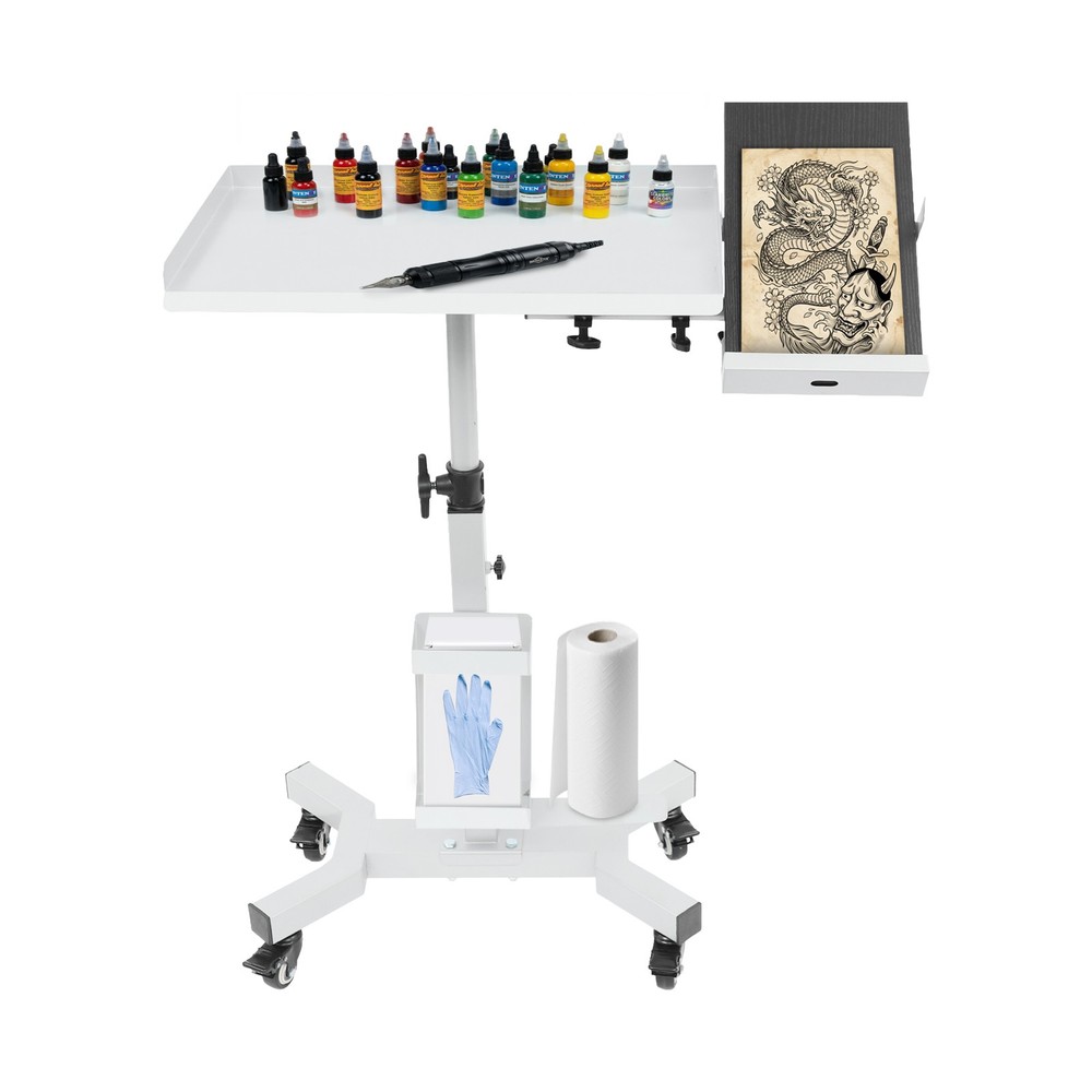 Versatile Rolling Tool Tray Cart, Tray Cart with Rotatable Table Station