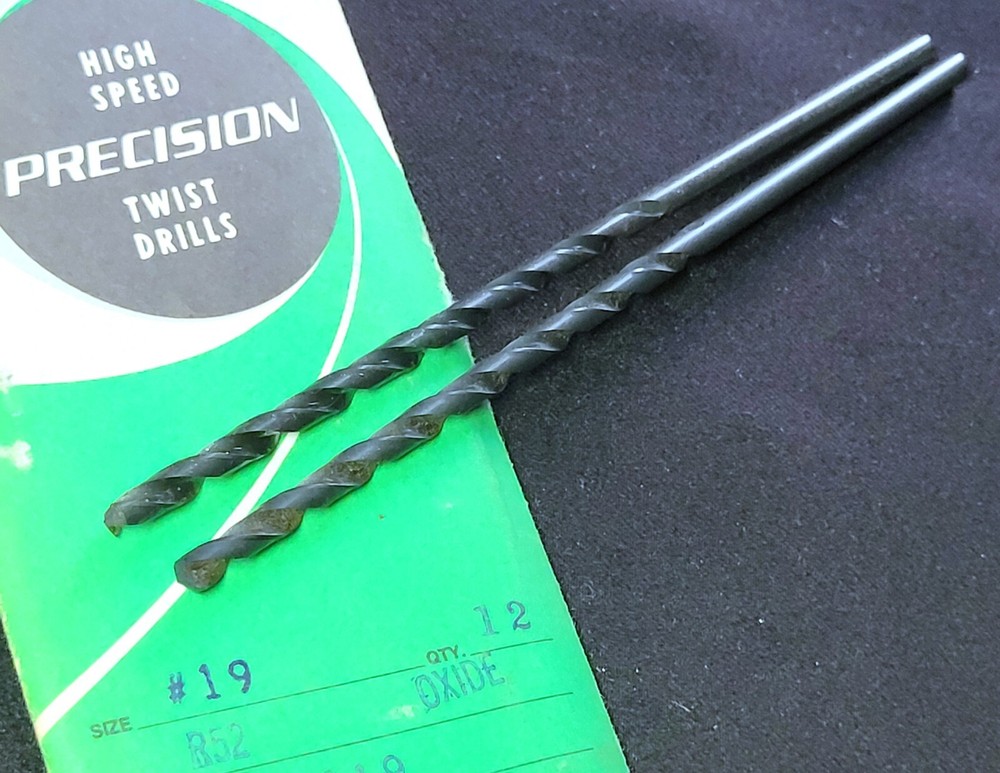 #19 Taper Length Drill Bit M7 High Speed Oxide 118° Point RH Cut Precision 2 pcs