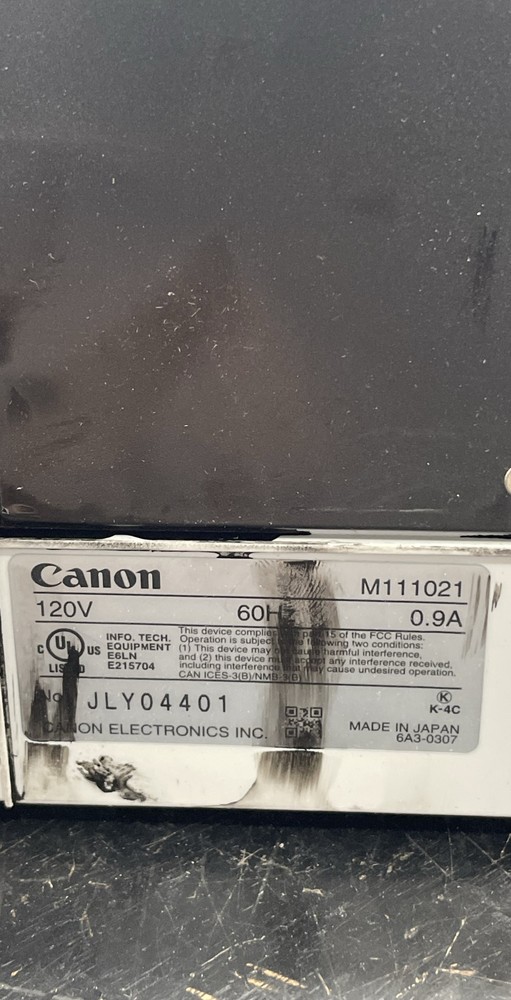 Canon imageFORMULA CR-190i II M111021 Check Scanner Document Processing