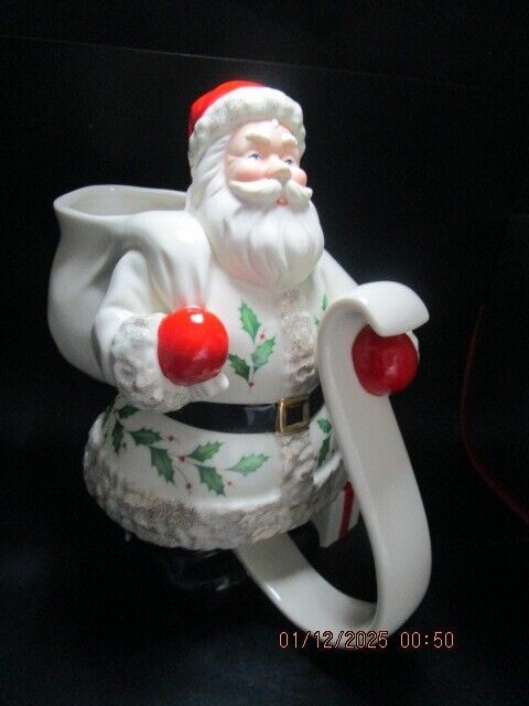 Lenox Holiday Santa Pitcher 10" New ^^